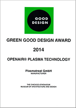 GREEN GOOD DESIGN AWARD 2014 - Openair®-Plasma Technology